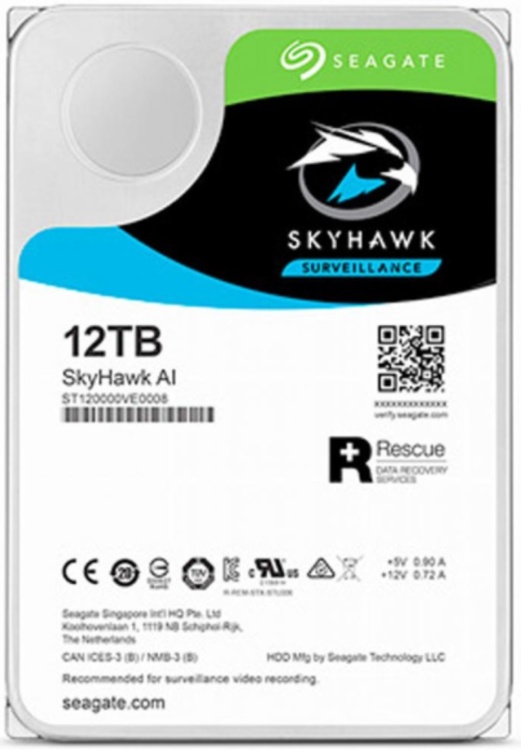Жесткий диск 3.5" SATA 12TB Seagate SkyHawk AI Surveillance (ST12000VE0008)