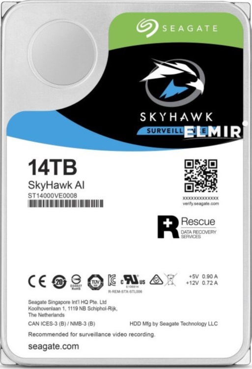 Жесткий диск 3.5" SATA 14TB Seagate SkyHawk AI Surveillance (ST14000VE0008)