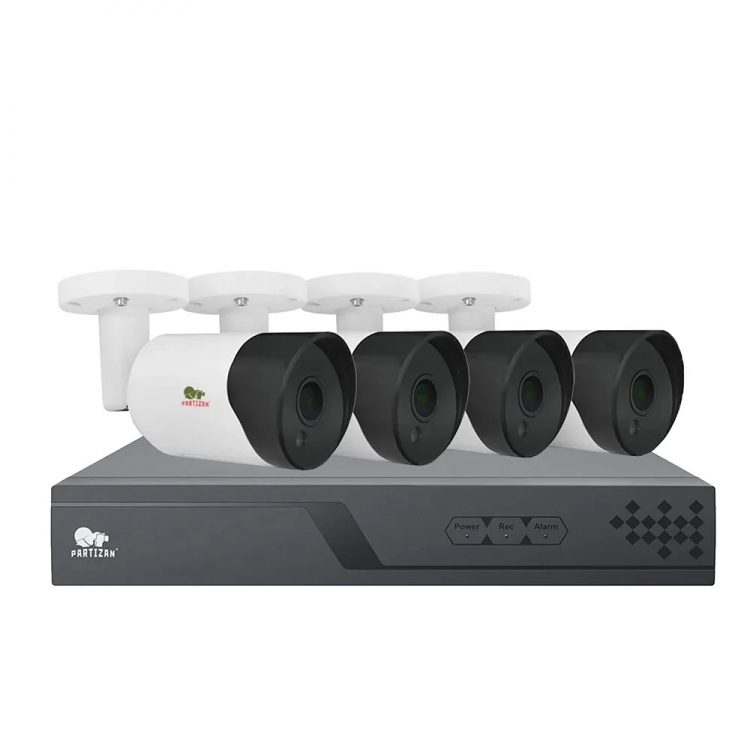 PARTIZAN 4.0Мп Набір для вулиці IP-25 4xCAM + 1xNVR