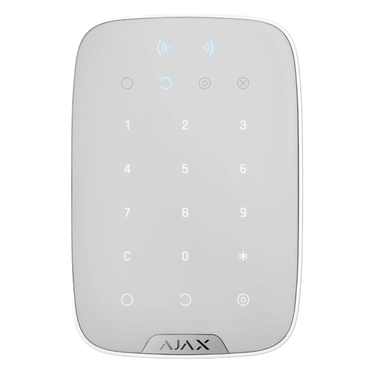 Superior Keypad Plus white Jeweller Бездротова клавіатура з підтримкою захищених карток і брелоків Ajax